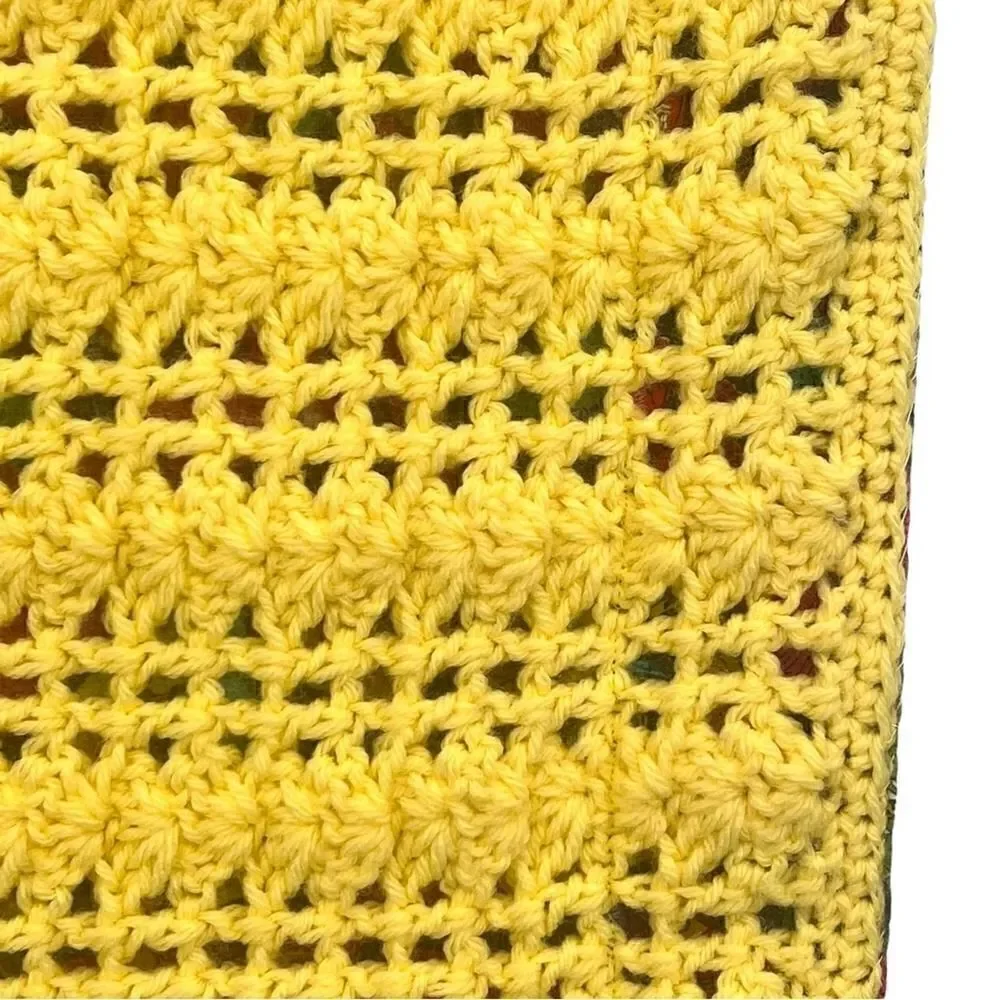 Handmade Multicolored Butterfly Pattern Quilted Afghan Throw Baby Blanket